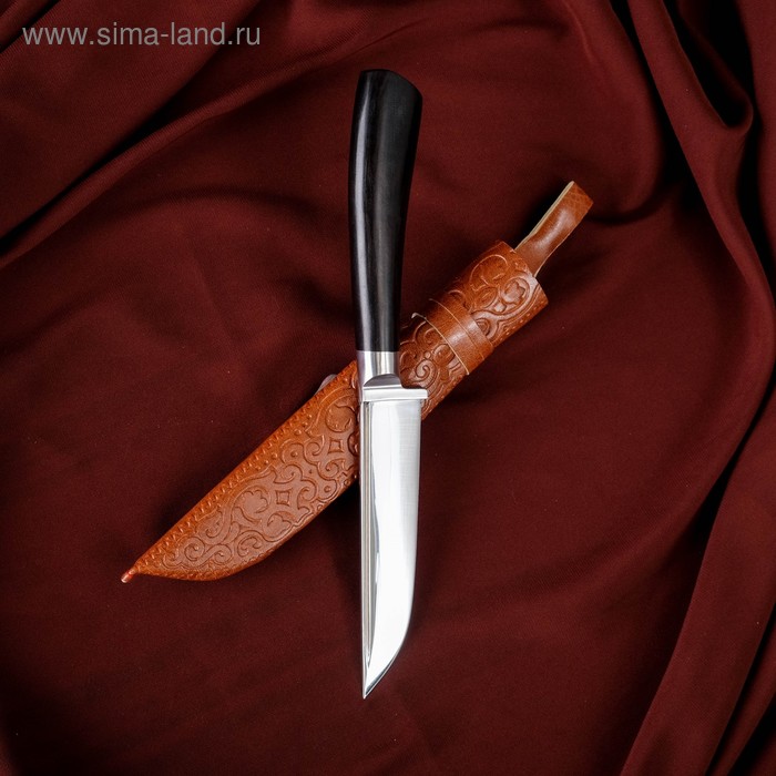 Нож Корд Куруш - Граб черный,сухма, гарда олово НС 420 (11-12 см) - Фото 1