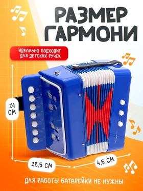 Музыкальная игрушка «Гармонь», цвет синий