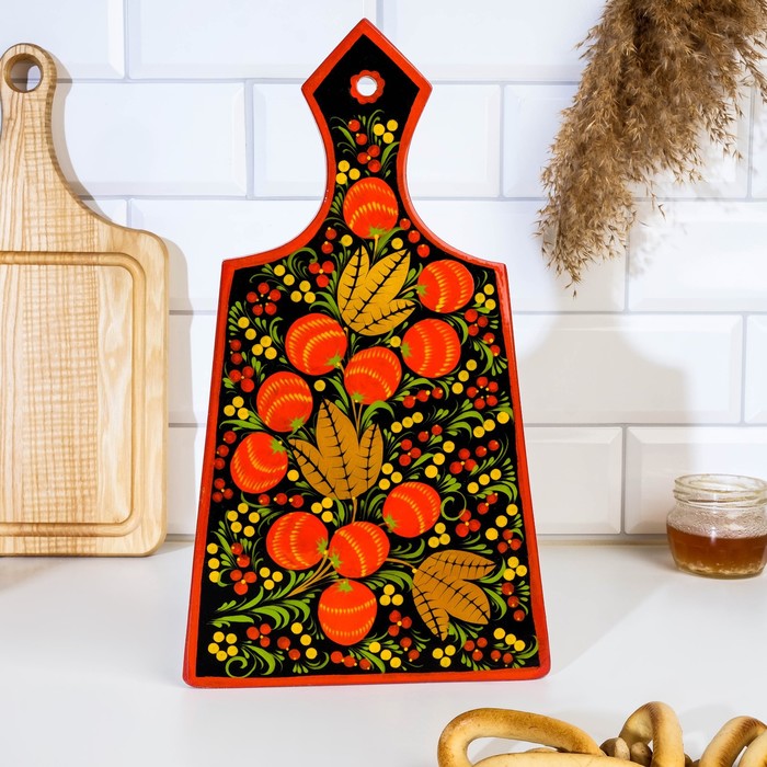 Доска разделочная «Ягодка», дерево хохлома, МИКС - Фото 1