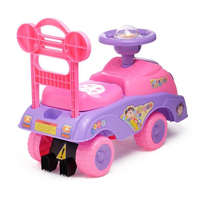 Толокар «Машинка для девочки», с музыкой, цвет розовый - фото 1877263937