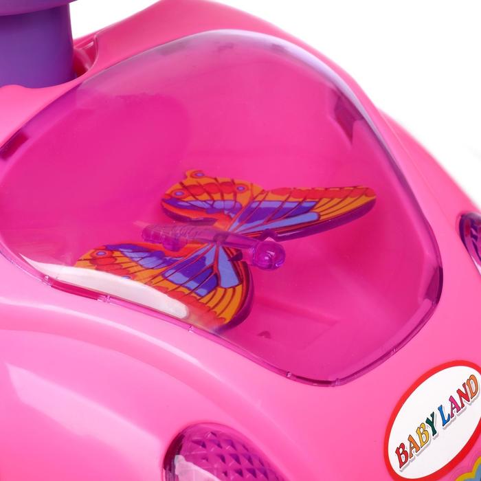 Толокар «Машинка для девочки», с музыкой, цвет розовый - фото 1877263939