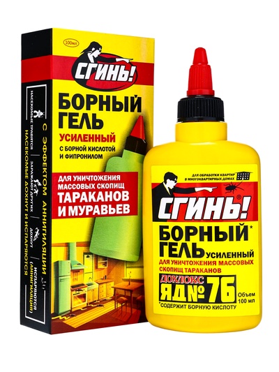 Средство от тараканов Дохлокс «Сгинь» №76, гель, борный, усиленный, флакон, 100 мл