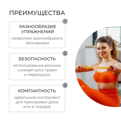 Фитнес-резинка ONLYTOP, 30×0.64×0.5 см, нагрузка 20 кг, цвет жёлтый