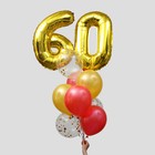 Фонтан из шаров «60 лет», латекс, фольга, 11 шт. - фото 8756442