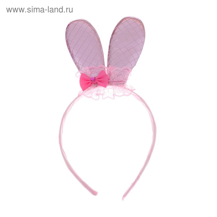 Карнавальный ободок «Зайка», цвет розовый - Фото 1