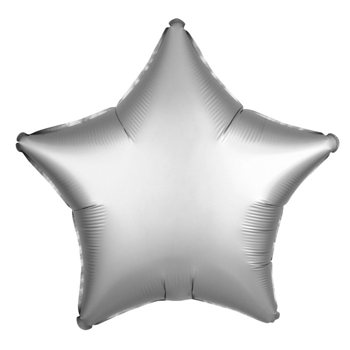 Шар фольгированный 10" «Звезда» с клапаном, цвет серебряный - Фото 1