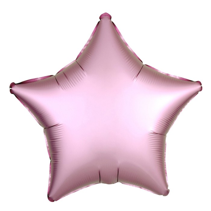 Шар фольгированный 10" «Звезда», с клапаном, матовый, цвет розовый - фото 1908423951