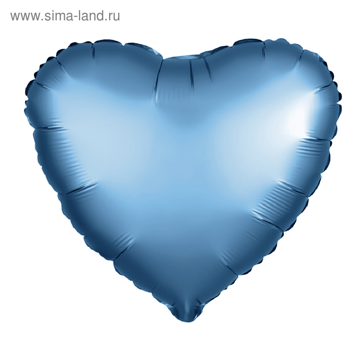 Шар фольгированный 10" "Сердце" с клапаном, матовый, цвет синий - Фото 1