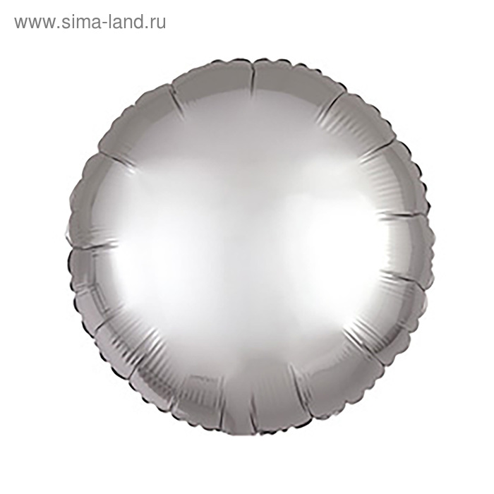 Шар фольгированный 5" «Круг» с клапаном, матовый, цвет серебряный - Фото 1