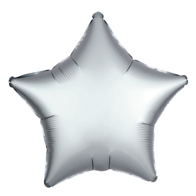 Шар фольгированный 5" «Звезда» с клапаном, матовый, цвет серый