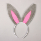 Карнавальный ободок «Уши зайца», поролон, цвет серо-розовый - Фото 2