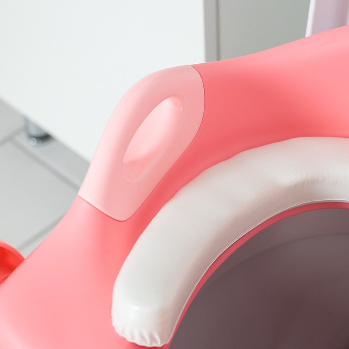 Детская накладка - сиденье на унитаз «Нотки», с мягким сиденьем, цвет розовый - фото 1905517024