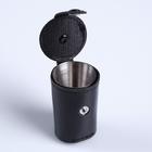 Набор стопок, 30 мл, 4 шт., 4×3.5 см, нержавеющая сталь, экокожа, чёрный - Фото 3