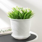 Горшок для цветов с поддоном «Венеция», 3.1 л, d=19 см, пластик, белый - Фото 1