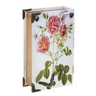 Ключница-книга дерево шёлк "Розы на голубом" 21х13х5 см - Фото 3