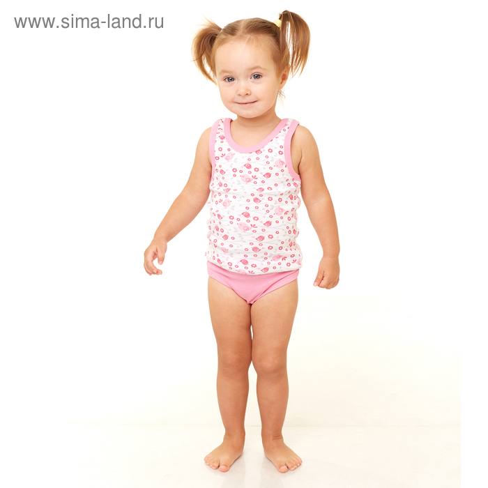 Комплект бельевой для девочки (майка, трусы), розовый 134-140 см - Фото 1