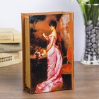 Сейф-книга дерево "Леди в розовом" шёлк 17х11х5 см - Фото 5