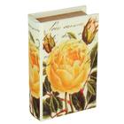Сейф-книга дерево "Жёлтая роза" шёлк 17х11х5 см - Фото 1