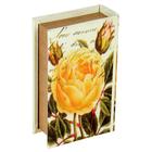 Сейф-книга дерево "Жёлтая роза" шёлк 17х11х5 см - Фото 4