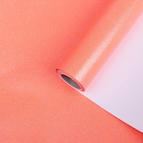 Бумага упаковочная, "Звездная пыль", с блёстками, неоновый красный, 0,7 x 5 м