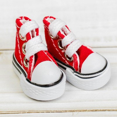 Кеды для кукол, длина подошвы 3.8 см, красные