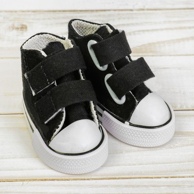 Кеды для кукол на липучках, длина подошвы 7 см, цвет чёрный