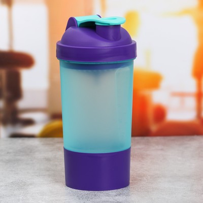 Шейкер спортивный с чашей под протеин, 500 мл