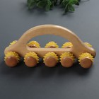 Массажёр с шипами «Гусеница», 18×6×7 см, универсальный, деревянный, с ручкой, 10 колёс, МИКС - Фото 6