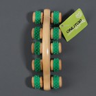 Массажёр с шипами «Гусеница», 18×6×7 см, универсальный, деревянный, с ручкой, 10 колёс, МИКС - Фото 8