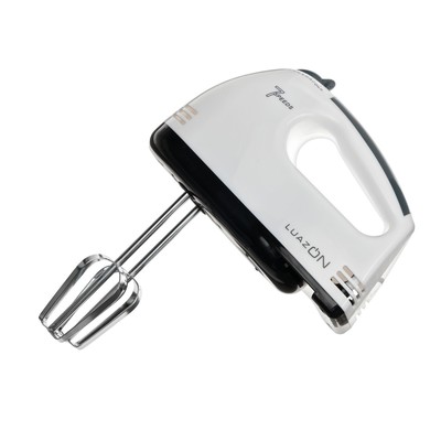УЦЕНКА Миксер LuazON LMR-02, ручной, 180 Вт, 7 скоростей, 2 насадки, бело-чёрный