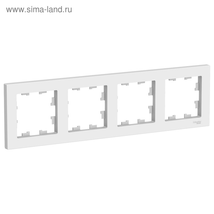 Рамка SE AtlasDesign, 4 поста, универсальная, белая, ATN000104 - Фото 1