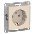 Розетка SE ATLASDESIGN, 16 А, 250 В, встраиваемая, с з/к, IP20, бежевая, ATN000243 - Фото 2