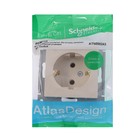 Розетка SE ATLASDESIGN, 16 А, 250 В, встраиваемая, с з/к, IP20, бежевая, ATN000243 - Фото 3