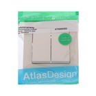 Выключатель SE ATLASDESIGN, 10 А, 2 клавиши, IP20, скрытый, бежевый, ATN000252 - Фото 3