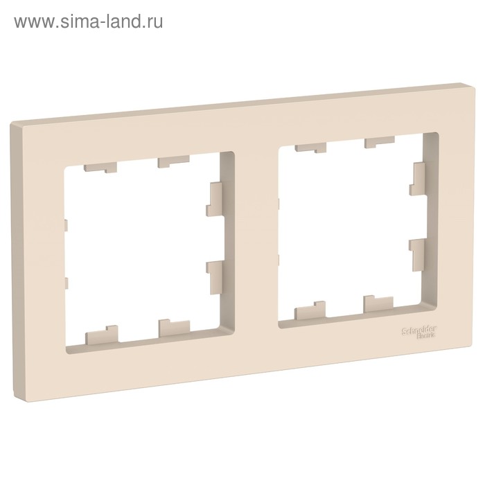 Рамка SE AtlasDesign, 2 поста, универсальная, бежевая, ATN000202 - Фото 1