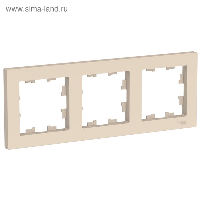 Рамка SE AtlasDesign, 3 поста, универсальная, бежевая, ATN000203 - Фото 1