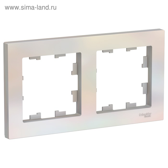 Рамка SE ATLASDESIGN, 2-х постовая, универсальная, цвет жемчуг - Фото 1