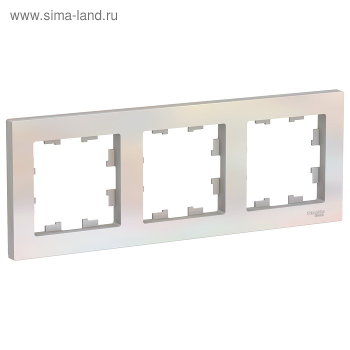 Рамка SE ATLASDESIGN, 3-х постовая, универсальная, цвет жемчуг - Фото 1