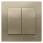 Выключатель SE ATLASDESIGN, 10 А, 2 клавиши, в сборе, сх.5, цвет шампань - Фото 2