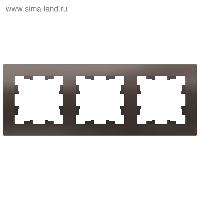 Рамка SE ATLASDESIGN, 3-х постовая, универсальная, цвет мокко - Фото 1