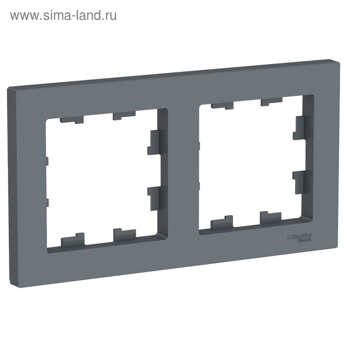 Рамка SE ATLASDESIGN, 2-х постовая, универсальная, цвет грифель - Фото 1