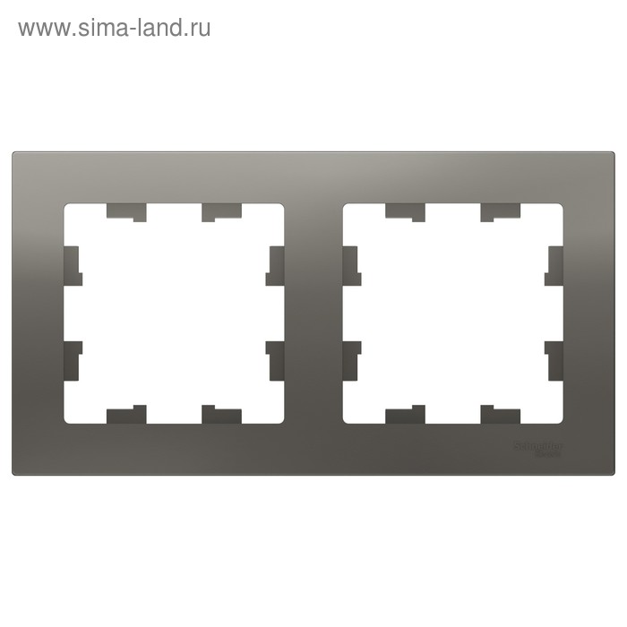 Рамка SE ATLASDESIGN, 2-х постовая, универсальная, цвет сталь - Фото 1