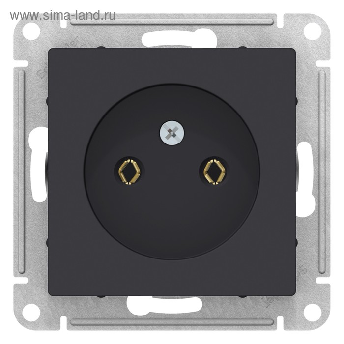 Розетка SE ATLASDESIGN, 16 А, 250 В, встраиваемая, без з/к, IP20, карбон, ATN001041 - Фото 1