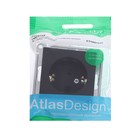Розетка SE ATLASDESIGN, 250 В, 16 А, встраиваемая, с заземлением, шторки, IP20, карбон, ATN001045 - Фото 3