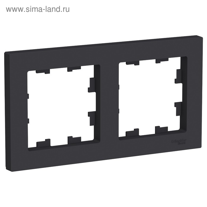 Рамка SE AtlasDesign, 2 поста, универсальная, карбон, ATN001002 - Фото 1