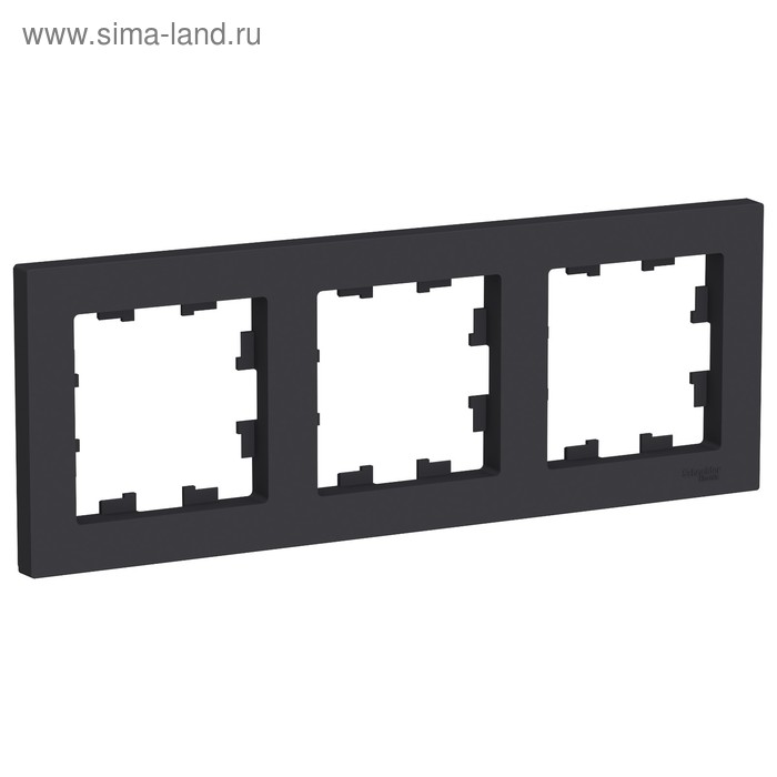 Рамка SE AtlasDesign, 3 поста, универсальная, карбон, ATN001003 - Фото 1