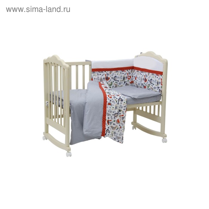 Борт в кроватку «Кантри», размер 60х120 см, цвет красный - Фото 1
