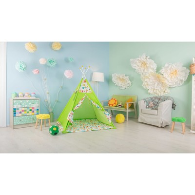 Вигвам «Жираф», размер 130х130 см, высота 147 см, зелёный