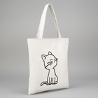 Сумка - шоппер, с подкладом, с принтом, 35×2×40 см, белый - Фото 2