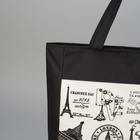 Сумка текстильная шопер на молнии с подкладкой, 42×9×32 см, чёрная - Фото 5